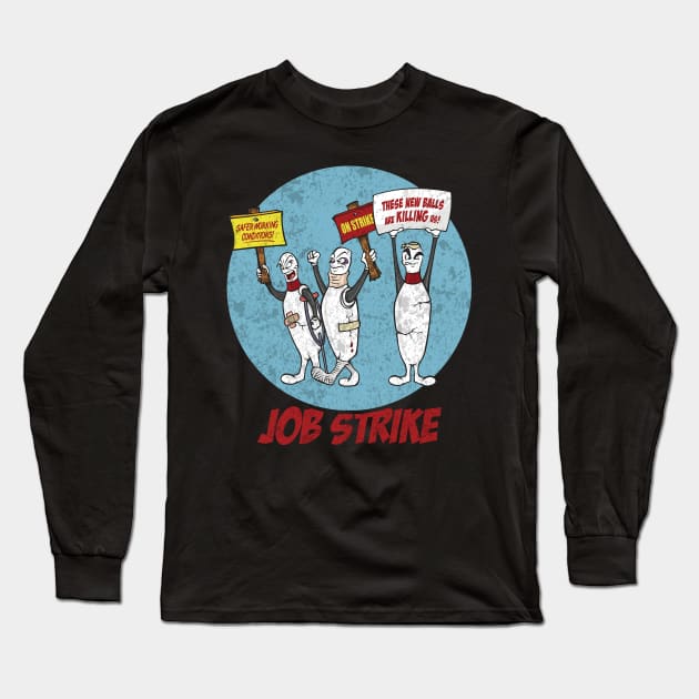 Bowling Job Strike Comics Long Sleeve T-Shirt by TEEWEB